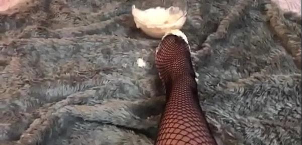  Pedalia Love&039;s Dipping Fishnets in Yogurt with Pink Heels